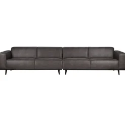 Woood Statement xl 4-zits bank 372 cm lederlook donkergrijs