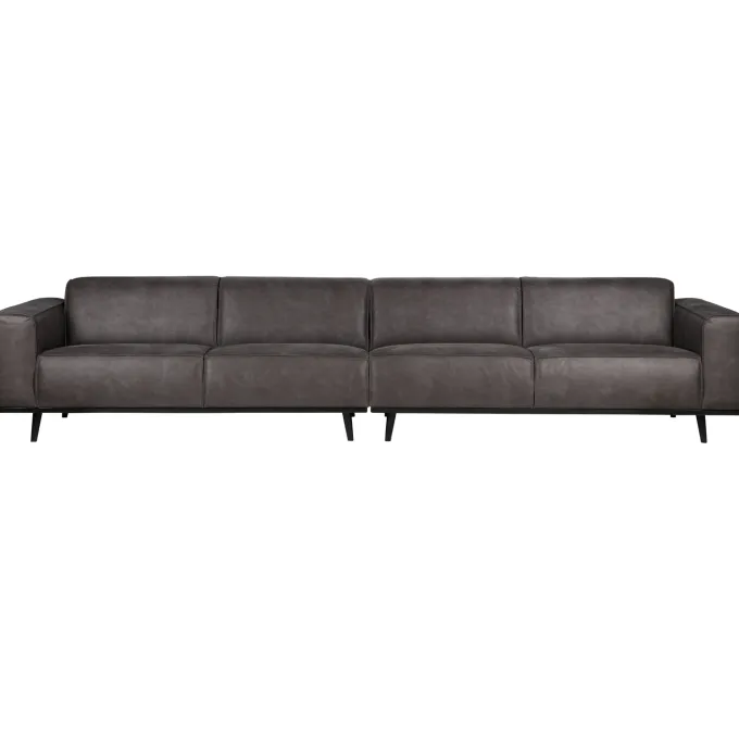 Woood Statement xl 4-zits bank 372 cm lederlook donkergrijs