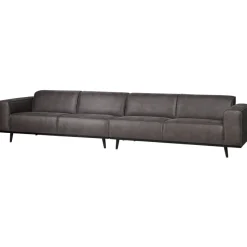 Woood Statement xl 4-zits bank 372 cm lederlook donkergrijs