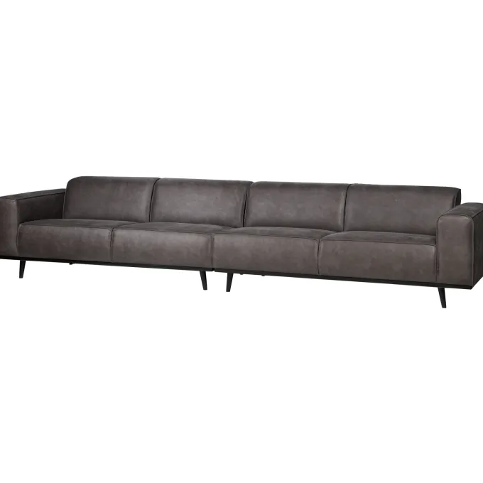 Woood Statement xl 4-zits bank 372 cm lederlook donkergrijs