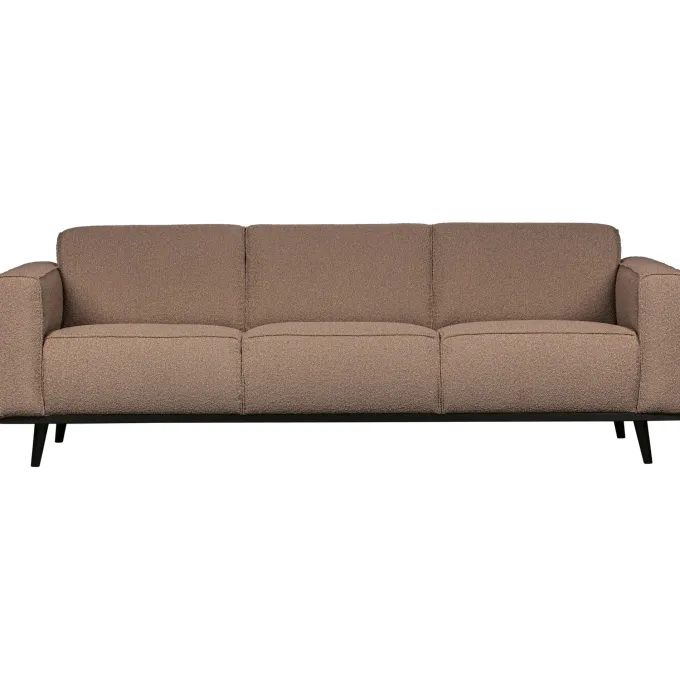 Woood Statement 3-zits bank 230 cm bouclé nougat
