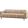 Woood Statement 3-Zits Bank 230 Cm Chenille Velvet Perzikroze