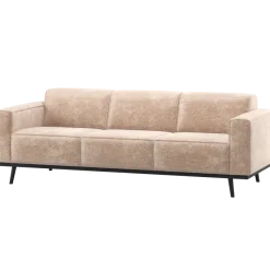 Woood Statement 3-Zits Bank 230 Cm Chenille Velvet Naturel