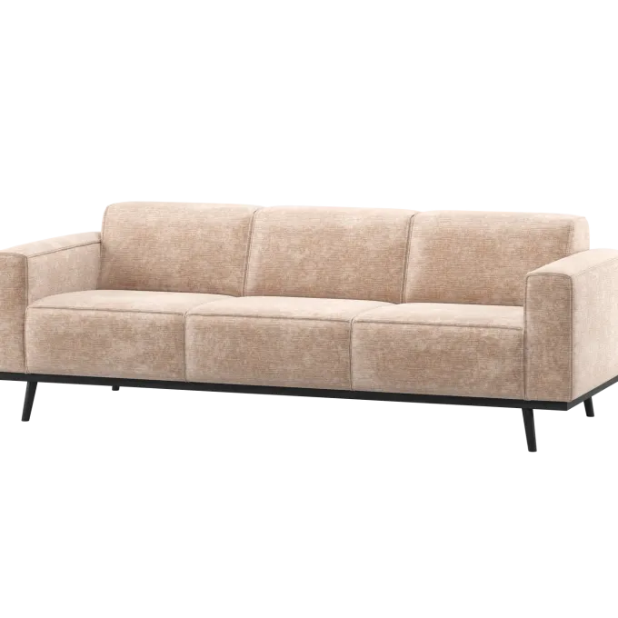 Woood Statement 3-Zits Bank 230 Cm Chenille Velvet Naturel