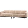 Woood Statement 4-Zits Bank 280 Cm Chenille Velvet Naturel