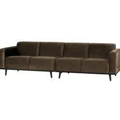 Woood Statement 4-zits bank 280 cm fluweel taupe