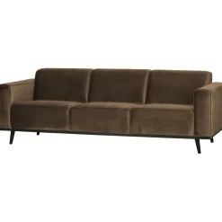 Woood Statement 3-zits bank 230 cm fluweel taupe