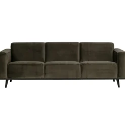 Woood Statement 3-zits bank 230 cm fluweel warm groen