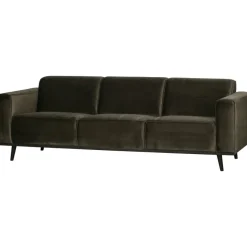 Woood Statement 3-zits bank 230 cm fluweel warm groen
