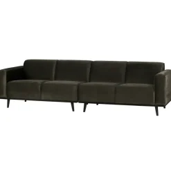 Woood Statement 4-zits bank 280 cm fluweel warm groen