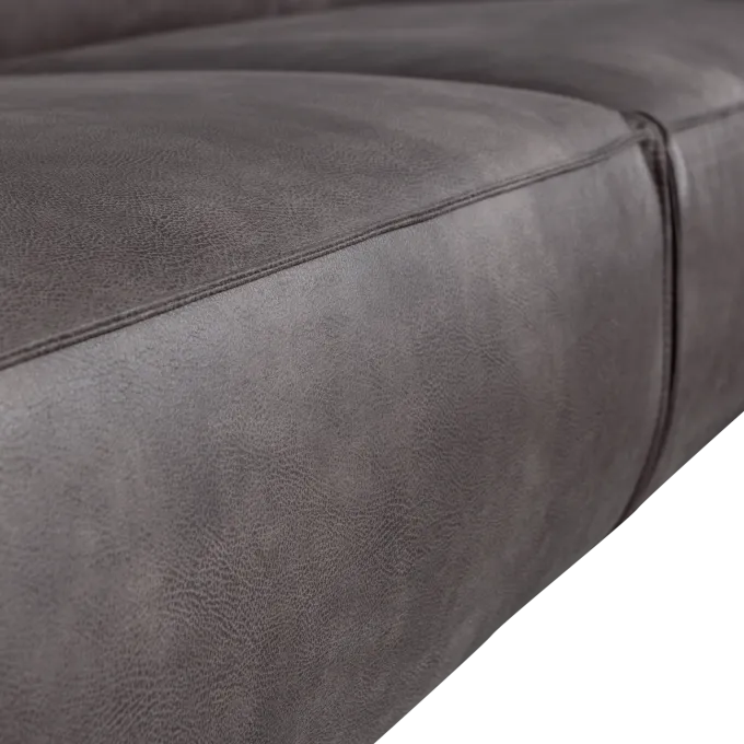 Woood Statement 3-zits bank 230 cm lederlook donkergrijs