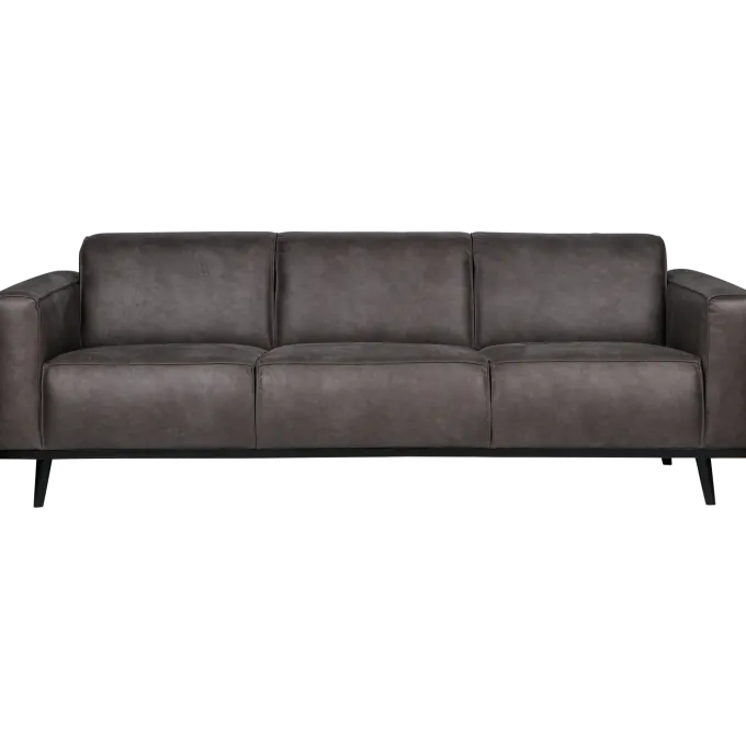 Woood Statement 3-zits bank 230 cm lederlook donkergrijs