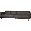 Woood Statement 4-zits bank 280 cm lederlook donkergrijs