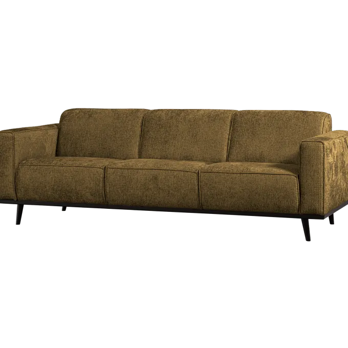 Woood Statement 3-zits bank 230 cm structure velvet brass