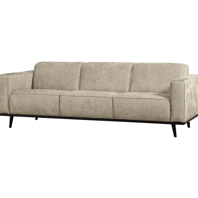Woood Statement 3-zits bank 230 cm structure velvet wheatfield