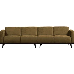 Woood Statement 4-zits bank 280 cm structure velvet brass
