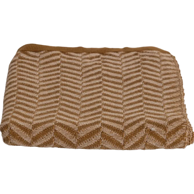 Woood Suna Plaid 130x170 Cm Katoen Honinggeel/Ecru