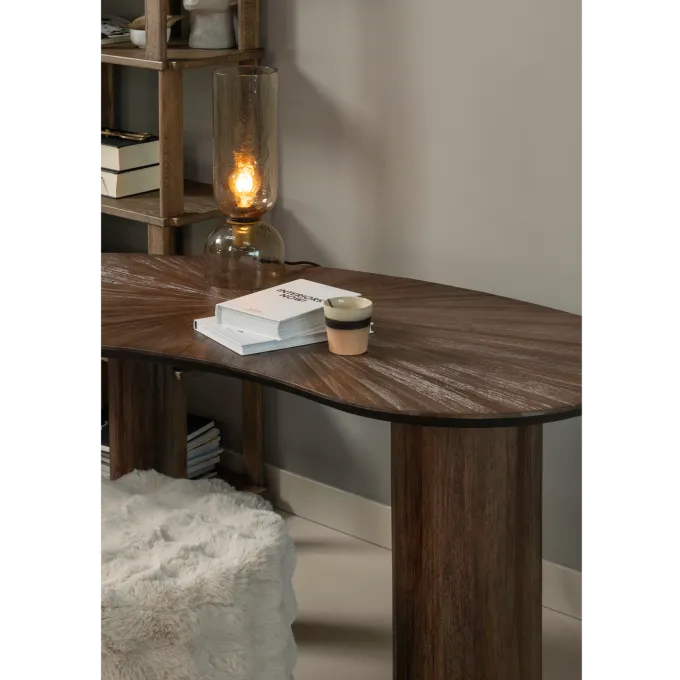 Woood Sun organische sidetable/bureau recycled teak bruin