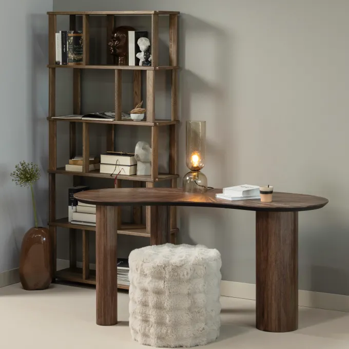 Woood Sun organische sidetable/bureau recycled teak bruin