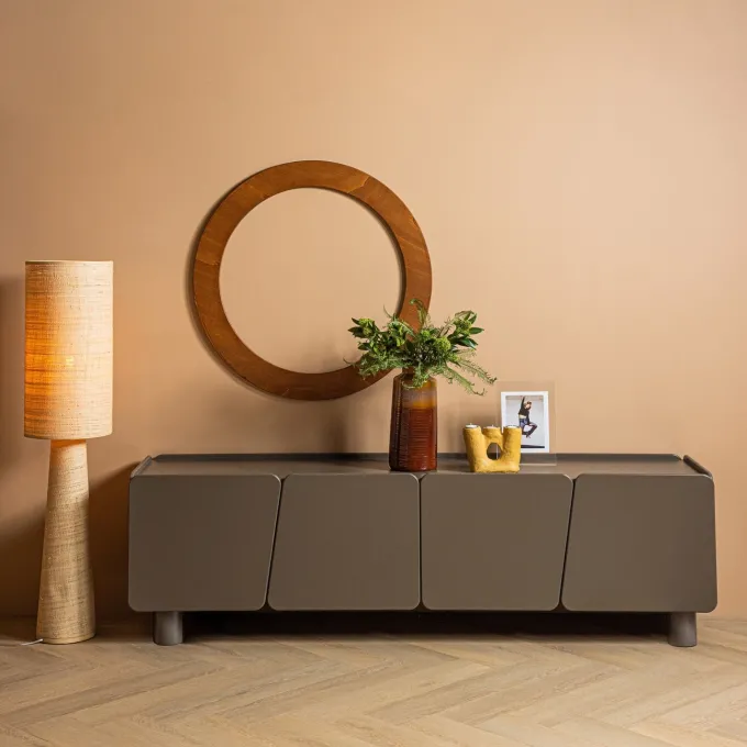 Woood Syro Vloerlamp Raffia Naturel 130xo30 Cm