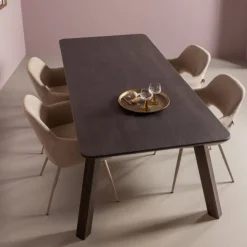 Woood Tablo eettafel afgerond vingerlas 200x90cm mystic brown [fsc]
