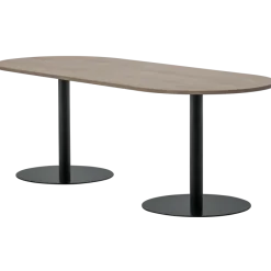 Woood Tablo eettafel ovaal vingerlas 220x90cm pebble grey/zwart [fsc]