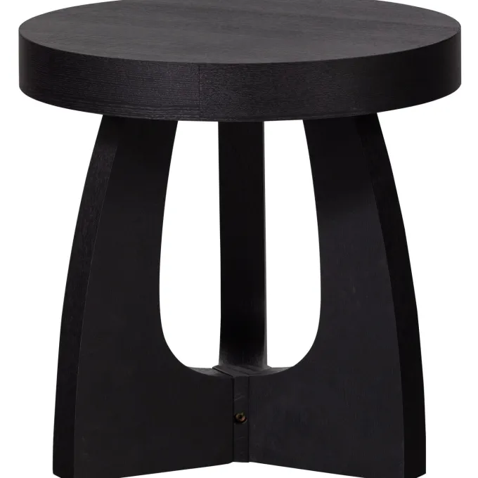 Woood Tala bijzettafel mdf fineer zwart ø45cm