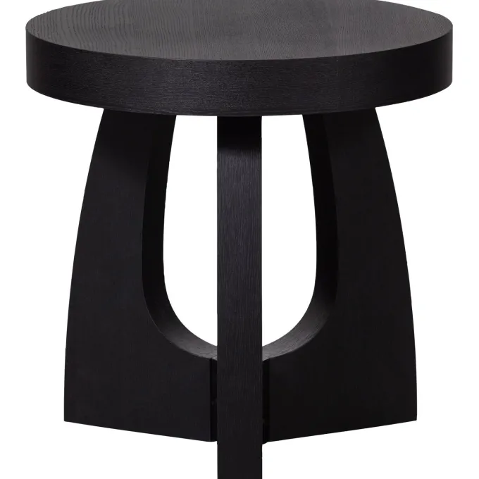 Woood Tala bijzettafel mdf fineer zwart ø45cm