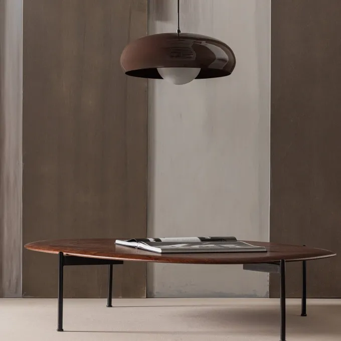 Woood Tivo Hanglamp Rond Metaal Hoogglans Bruin