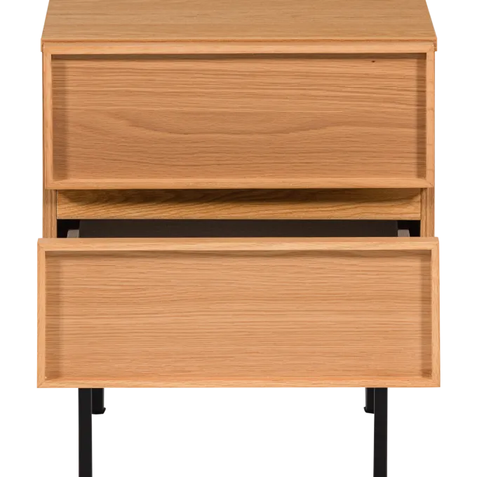 Woood Tours Ladekast/Nachtkastje 2 Lades Melamine/Mdf Naturel