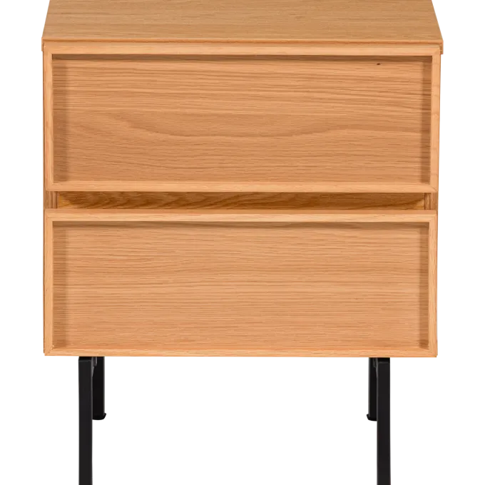 Woood Tours Ladekast/Nachtkastje 2 Lades Melamine/Mdf Naturel