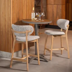 Woood Udar Barstoel Naturel Met Houten Frame Naturel [fsc]