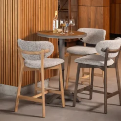 Woood Udar Barstoel Naturel Met Houten Frame Bruin [fsc]