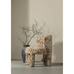 Woood Upke fauteuil met dessin naturel/bruin