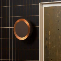 Woood Wandlamp Gloomy rond metaal bruin
