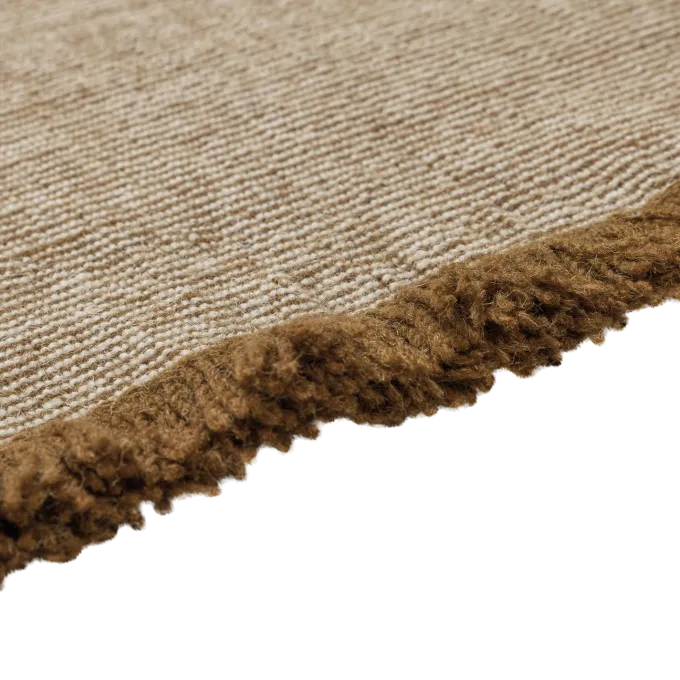 Woood Weavly Vloerkleed 170x240 Cm Wol Lichtbruin/Naturel