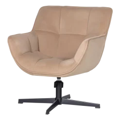 Woood Wibo Draaifauteuil Mat Velvet Zand [fsc]