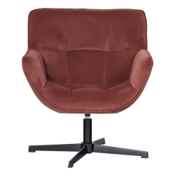 Woood Wibo Draaifauteuil Mat Velvet Bruinrood [fsc]