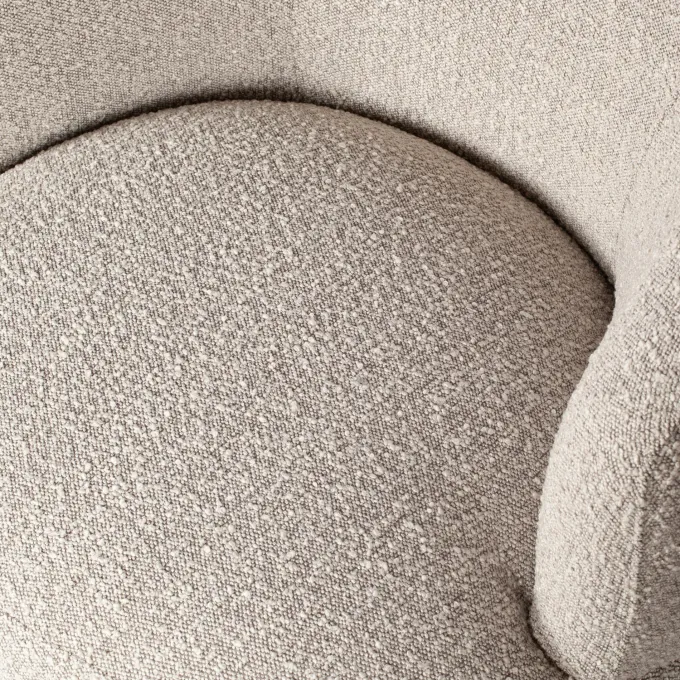 Woood Woolly draaifauteuil bouclé naturel gemeleerd