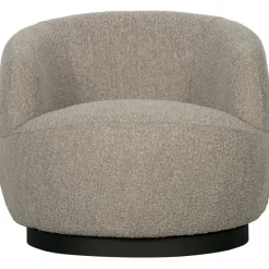 Woood Woolly draaifauteuil bouclé naturel gemeleerd