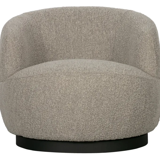 Woood Woolly draaifauteuil bouclé naturel gemeleerd