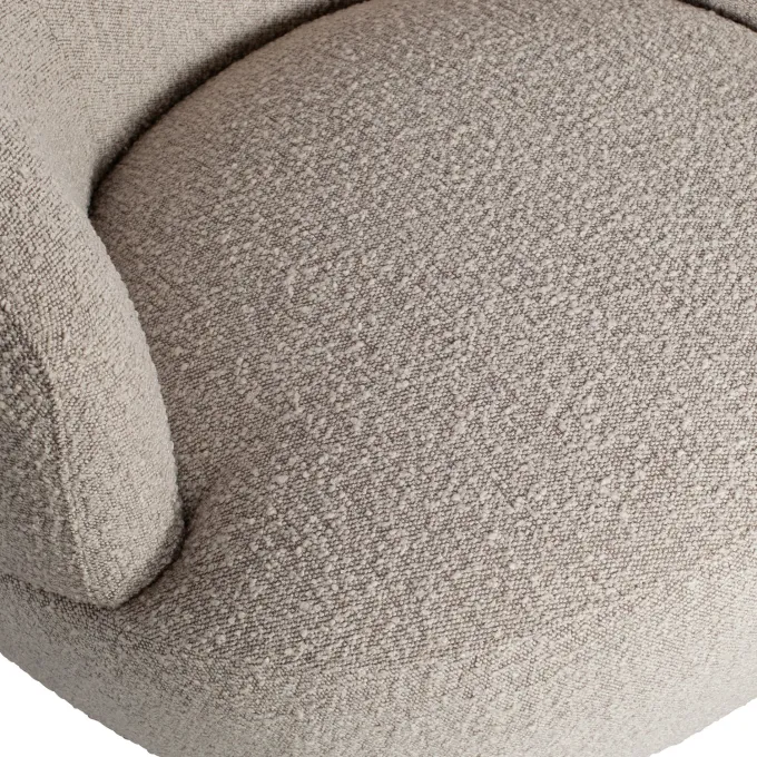 Woood Woolly draaifauteuil bouclé naturel gemeleerd