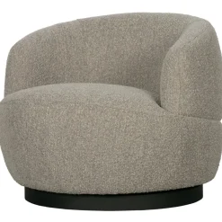Woood Woolly draaifauteuil bouclé naturel gemeleerd