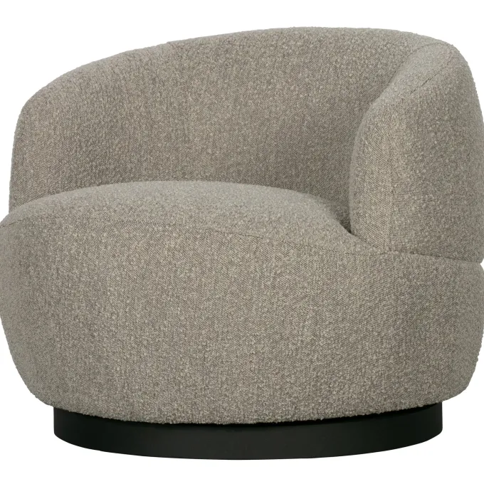 Woood Woolly draaifauteuil bouclé naturel gemeleerd