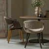 Woood Yossi eetkamerstoel bruin met houten poot naturel