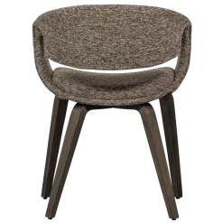 Woood Yossi eetkamerstoel bruin met houten poot donkerbruin