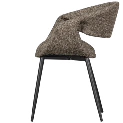 Woood Yossi eetkamerstoel bruin met metalen poot zwart