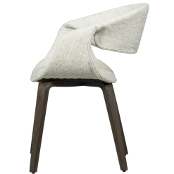 Woood Yossi eetkamerstoel naturel met houten poot donkerbruin