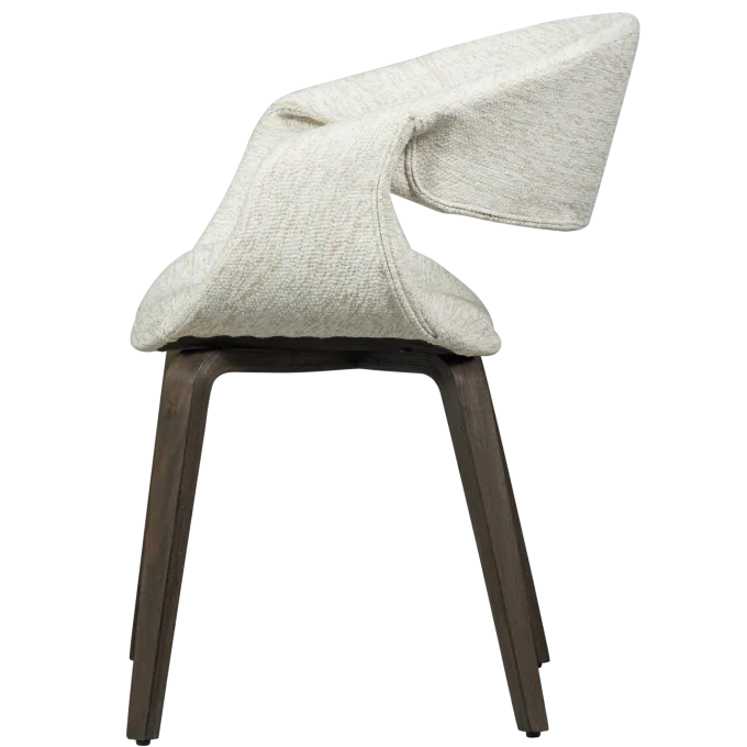 Woood Yossi eetkamerstoel naturel met houten poot donkerbruin