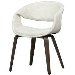 Woood Yossi eetkamerstoel naturel met houten poot donkerbruin